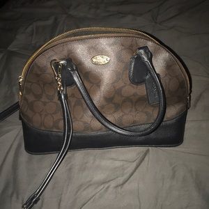Brown and black coach purse small